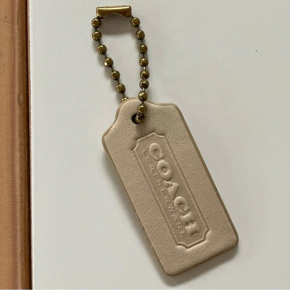 Coach Beige Leather Tag NEW
